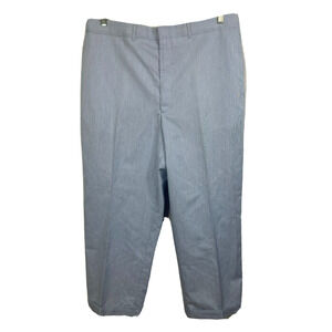 Haggar Pants Mens Sz 40 Blue‎ Cotton Stripe Dress Straight Leg Crop Cuff